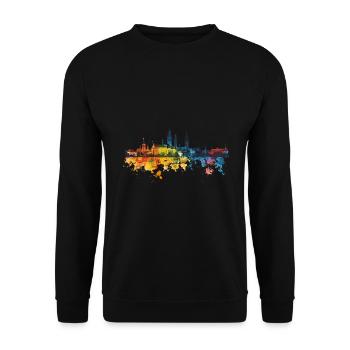 Lutherstadt Wittenberg - Unisex Pullover - Schwarz - Vorne - Alina (178cm) & Michal (187cm)