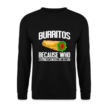 Burrito Gift - Unisex Pullover - Schwarz - Vorne - Alina (178cm) & Michal (187cm)