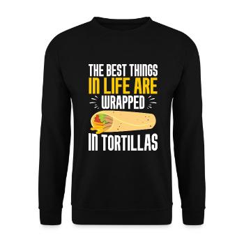 Burrito Gift - Unisex Pullover - Schwarz - Vorne - Alina (178cm) & Michal (187cm)