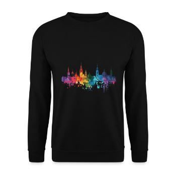 Mönchengladbach - Unisex Sweatshirt - black - Front - Alina (178cm) & Michal (187cm)