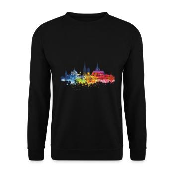 Mühlheim am Main - Unisex Pullover - Schwarz - Vorne - Alina (178cm) & Michal (187cm)