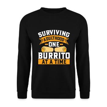 Burrito Gift - Unisex Pullover - Schwarz - Vorne - Alina (178cm) & Michal (187cm)