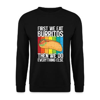 Burrito Gift - Unisex Pullover - Schwarz - Vorne - Alina (178cm) & Michal (187cm)