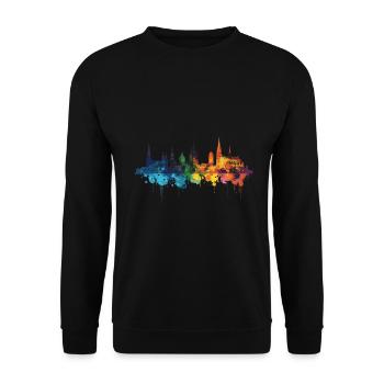Neu-Isenburg - Unisex Pullover - Schwarz - Vorne - Alina (178cm) & Michal (187cm)