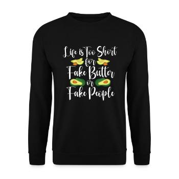 Avocado Gifts - Unisex Sweatshirt - black - Front - Alina (178cm) & Michal (187cm)
