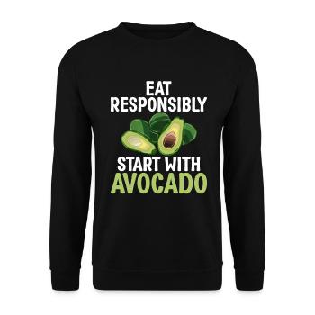 Avocado Gifts - Unisex Sweatshirt - black - Front - Alina (178cm) & Michal (187cm)