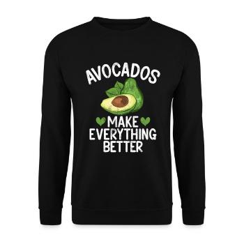 Avocado Gifts - Unisex Sweatshirt - black - Front - Alina (178cm) & Michal (187cm)