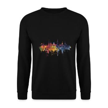 Offenbach am Main - Unisex Pullover - Schwarz - Vorne - Alina (178cm) & Michal (187cm)