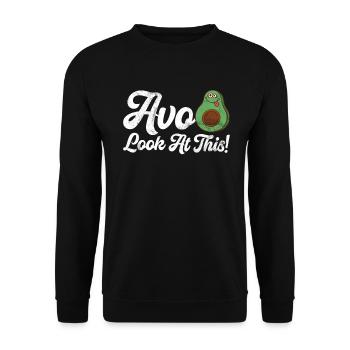 Avocado Gifts - Unisex Sweatshirt - black - Front - Alina (178cm) & Michal (187cm)