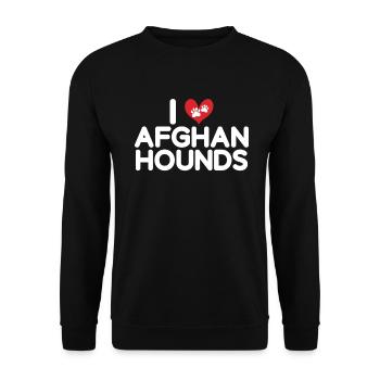 Afghan Hound Gifts - Unisex Sweatshirt - black - Front - Alina (178cm) & Michal (187cm)