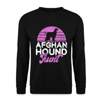 Afghan Hound Gifts - Unisex Sweatshirt - black - Front - Alina (178cm) & Michal (187cm)