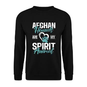 Afghan Hound Gifts - Unisex Pullover - Schwarz - Vorne - Alina (178cm) & Michal (187cm)