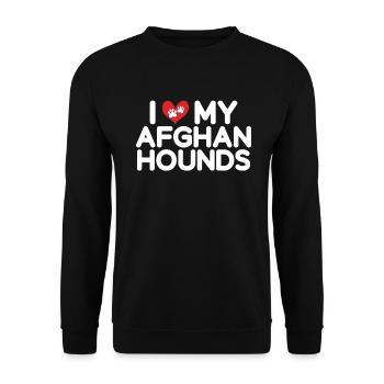 Afghan Hound Gifts - Unisex Sweatshirt - black - Front - Alina (178cm) & Michal (187cm)