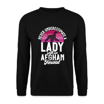 Afghan Hound Gifts - Unisex Sweatshirt - black - Front - Alina (178cm) & Michal (187cm)