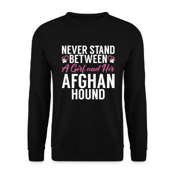 Afghan Hound Gifts - Unisex Sweatshirt - black - Front - Alina (178cm) & Michal (187cm)