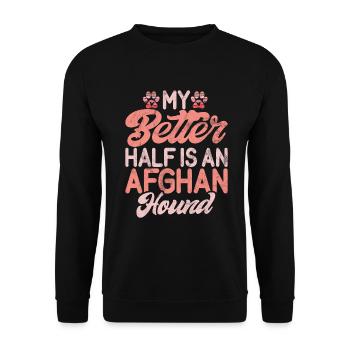 Afghan Hound Gifts - Unisex Sweatshirt - black - Front - Alina (178cm) & Michal (187cm)