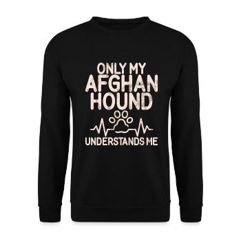 Afghan Hound Gifts - Unisex Pullover - Schwarz - Vorne - Alina (178cm) & Michal (187cm)