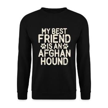Afghan Hound Gifts - Unisex Pullover - Schwarz - Vorne - Alina (178cm) & Michal (187cm)