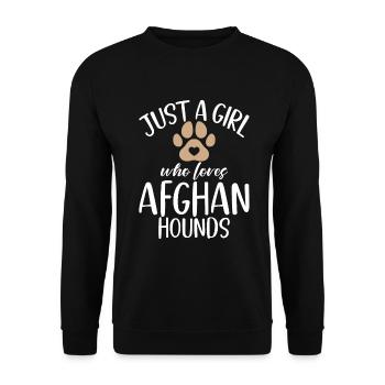 Afghan Hound Gifts - Unisex Sweatshirt - black - Front - Alina (178cm) & Michal (187cm)
