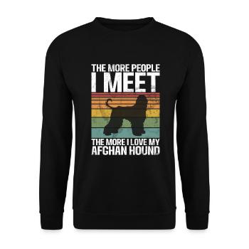 Afghan Hound Gifts - Unisex Sweatshirt - black - Front - Alina (178cm) & Michal (187cm)
