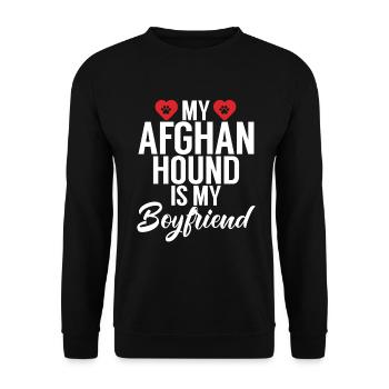 Afghan Hound Gifts - Unisex Pullover - Schwarz - Vorne - Alina (178cm) & Michal (187cm)