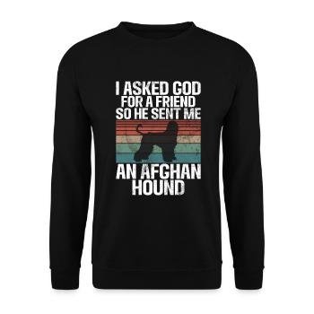 Afghan Hound Gifts - Unisex Sweatshirt - black - Front - Alina (178cm) & Michal (187cm)