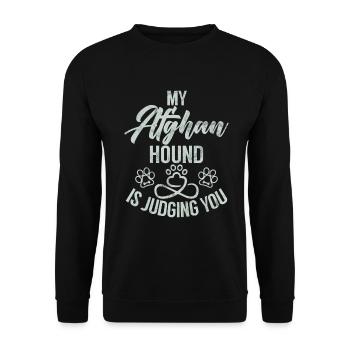 Afghan Hound Gifts - Unisex Sweatshirt - black - Front - Alina (178cm) & Michal (187cm)