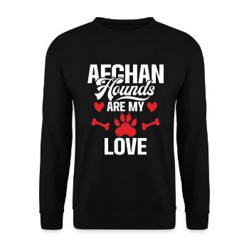 Afghan Hound Gifts - Unisex Sweatshirt - black - Front - Alina (178cm) & Michal (187cm)
