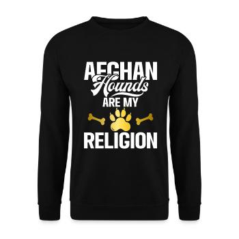 Afghan Hound Gifts - Unisex Pullover - Schwarz - Vorne - Alina (178cm) & Michal (187cm)