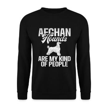 Afghan Hound Gifts - Unisex Pullover - Schwarz - Vorne - Alina (178cm) & Michal (187cm)