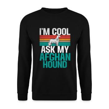 Afghan Hound Gifts - Unisex Sweatshirt - black - Front - Alina (178cm) & Michal (187cm)