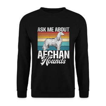 Afghan Hound Gifts - Unisex Pullover - Schwarz - Vorne - Alina (178cm) & Michal (187cm)