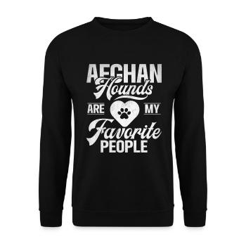 Afghan Hound Gifts - Unisex Pullover - Schwarz - Vorne - Alina (178cm) & Michal (187cm)