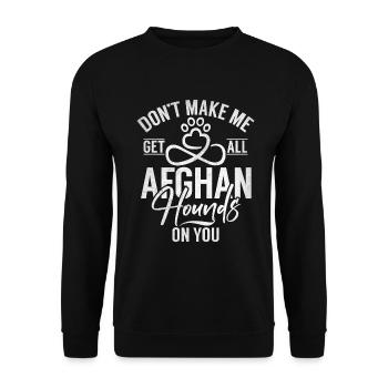 Afghan Hound Gifts - Unisex Pullover - Schwarz - Vorne - Alina (178cm) & Michal (187cm)