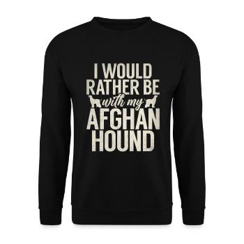 Afghan Hound Gifts - Unisex Pullover - Schwarz - Vorne - Alina (178cm) & Michal (187cm)