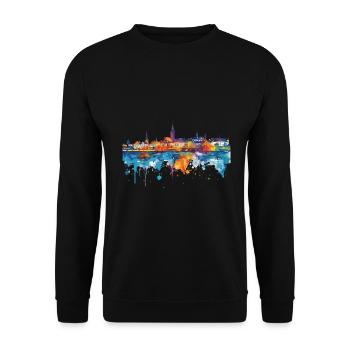 Radolfzell on Lake Constance - Unisex Sweatshirt - black - Front - Alina (178cm) & Michal (187cm)