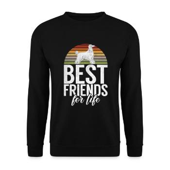 Afghan Hound Gifts - Unisex Sweatshirt - black - Front - Alina (178cm) & Michal (187cm)