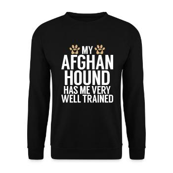 Afghan Hound Gifts - Unisex Pullover - Schwarz - Vorne - Alina (178cm) & Michal (187cm)