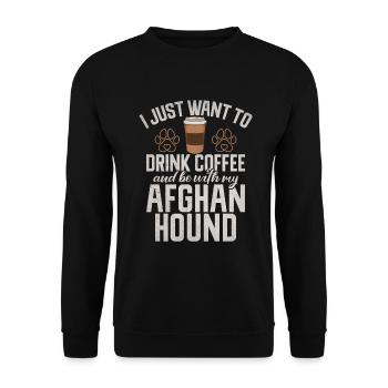 Cadeaux pour les chiens afghans - Sweat-shirt Unisexe - noir - Devant - Alina (178cm) & Michal (187cm)