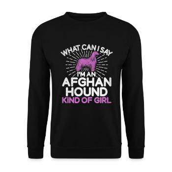Afghan Hound Gifts - Unisex Pullover - Schwarz - Vorne - Alina (178cm) & Michal (187cm)