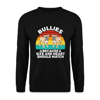 American Bully Gifts - Unisex Pullover - Schwarz - Vorne - Alina (178cm) & Michal (187cm)