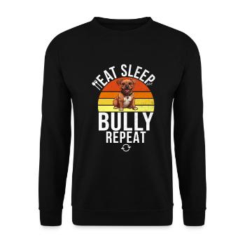 American Bully Gifts - Unisex Pullover - Schwarz - Vorne - Alina (178cm) & Michal (187cm)