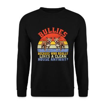 American Bully Gifts - Unisex Pullover - Schwarz - Vorne - Alina (178cm) & Michal (187cm)