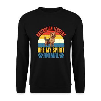 Australian Terrier Gifts - Unisex Sweatshirt - black - Front - Alina (178cm) & Michal (187cm)