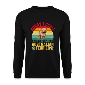 Australian Terrier Gifts - Unisex Sweatshirt - black - Front - Alina (178cm) & Michal (187cm)