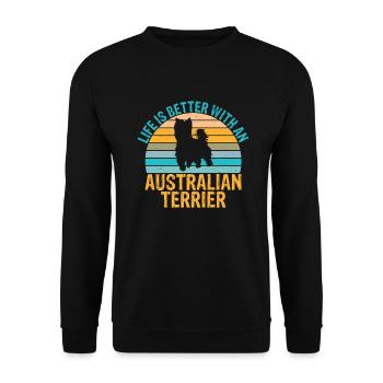 Australian Terrier Gifts - Unisex Sweatshirt - black - Front - Alina (178cm) & Michal (187cm)