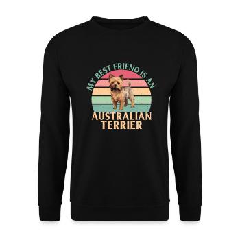 Australian Terrier Gifts - Unisex Sweatshirt - black - Front - Alina (178cm) & Michal (187cm)