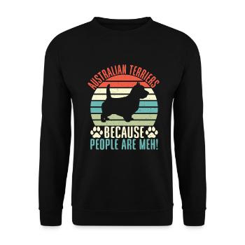 Australian Terrier Gifts - Unisex Sweatshirt - black - Front - Alina (178cm) & Michal (187cm)