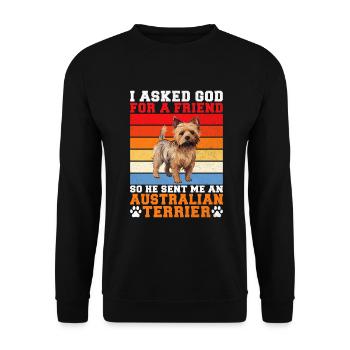 Australian Terrier Gifts - Unisex Sweatshirt - black - Front - Alina (178cm) & Michal (187cm)