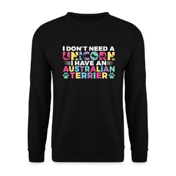 Australian Terrier Gifts - Unisex Pullover - Schwarz - Vorne - Alina (178cm) & Michal (187cm)